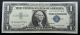 1957 A Silver Certificate Blue Label Seal One Dollar Bill Small Size Notes photo 1