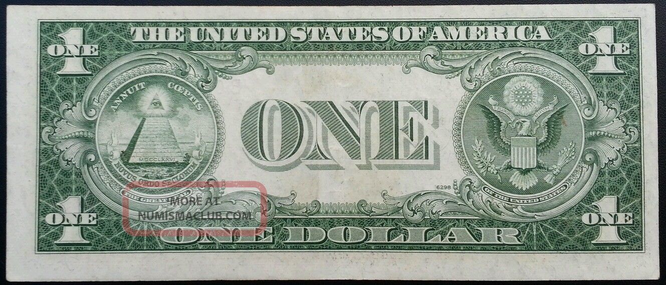 1935 F Silver Certificate Blue Seal One Dollar Bill Crisp