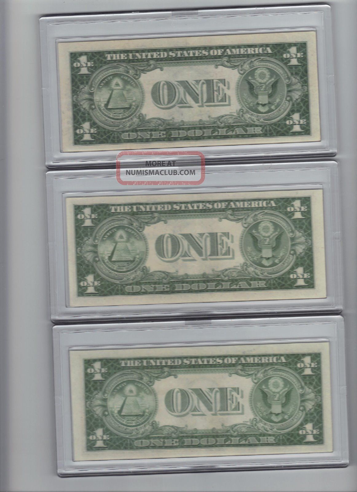 (5) 1935 One Dollar Star Silver Certificates (1935c E F G H)
