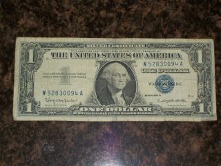 1957 B Star Note One Dollar Us Silver Certificate - Old Money - $1 Bill 3 photo