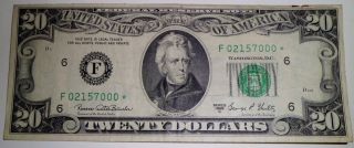 1969 $20 Federal Reserve Note (a) Boston Starnote 0215700 L@@k At These photo