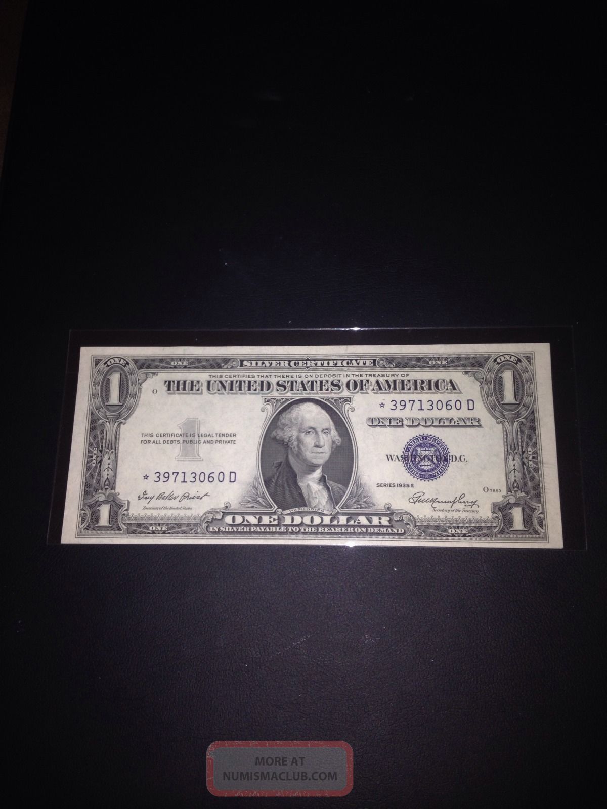 1935 E $1 Dollar Bill Blue Seal Silver Certificate Star Note Old Paper