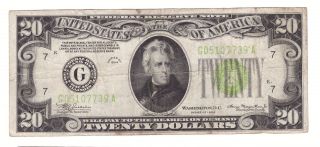 1934 $20 Federal Reserve Note Chicago photo