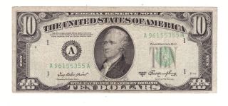 1950 - A $10 Federal Reserve Note F photo