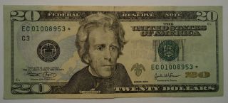 2004 Star Note $20 Twenty Federal Reserve Note Dollar Bill Ec01008953 Star photo