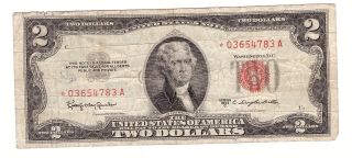 1953 - C $2 United States Note - Star Note Vg photo