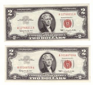 1963 $2 United States Note - Quantity 2 Cu photo
