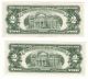 1963 $2 United States Note - Quantity 2 Cu Small Size Notes photo 1