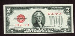 $2 1928 G Red Seal Almost Uncirculated More Currency 4 -) photo