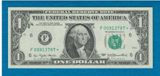 1977 Uncirculated Federal Reserve One Dollar Star Note photo