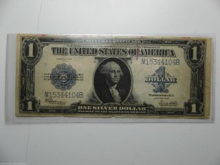 1923 $1 One Dollar Large Bill Silver Certificate Blue Seal M15344104b Rare photo
