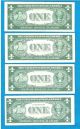 4 1935 Uncirculated One Dollar Silver Certificates Small Size Notes photo 1
