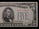1928 D $5 Five Dollar United States Note Au+ Small Size Notes photo 3