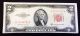 1953 B Two Dollar Red Seal Legal Tender S/n A 737947753 A Small Size Notes photo 2