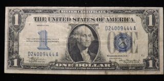 1934 Us $1 One Dollar Funny Back Silver Certificate Circulated photo