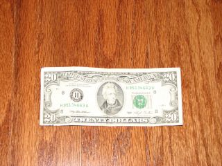 1993 Federal Reserve Twenty 20 Dollar Jackson Note Bill photo
