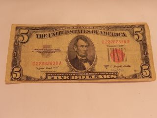 $5 United States Note Red Seal Fr 1534 (ps12) photo