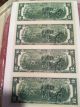 Sheet Of 4 Two Us Dollar Bills Connected On One Sheet Unc Two Dollars Small Size Notes photo 3