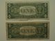 10 (2) 1957 - A 1 Dollar Silver Certificate Small Size Notes photo 1