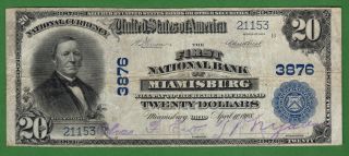{miamisburg} $20 02pb The First National Bank Of Miamisburg Ohio Ch 3876 photo