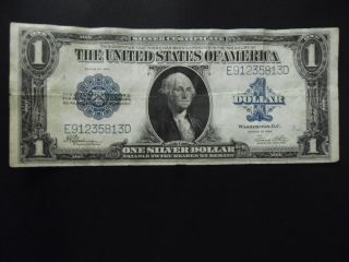 1923 $1 Silver Certificate Large Horse Blanket Note Last Of Large Size Money photo