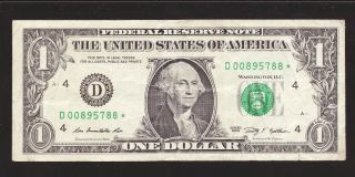 2009 $1 Star Federal Reserve Note U Grade It Usa photo