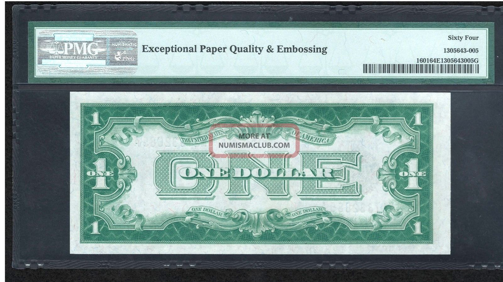 1928 A Graded One Dollar Silver Certificate Funny Back