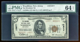 (woodbine) $5 The Woodbine Nb Of Woodbine Nj National Bank Currency Ch 12977 photo