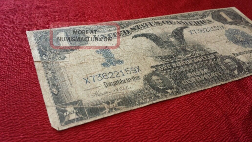 1899 One Dollar 1$ Silver Certificate Black Eagle Lincoln Grant Circulated