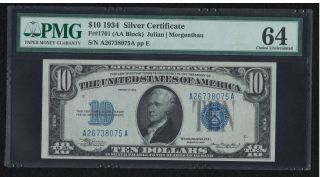 1934 Graded Ten Dollar Silver Certificate photo