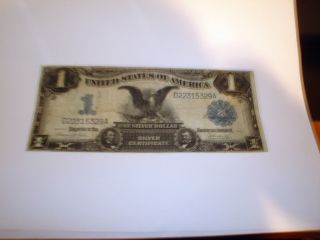 1899 $1 Us Silver Certificate Large Size Black Eagle Blue Seal photo