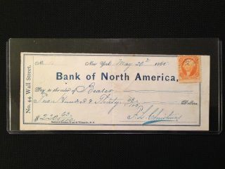Lacc 1860 Bank Of North America At 44 Wall Street,  Nyc - Signed By F.  Christmas photo