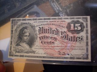 1863 15 Cent Gem C U Fractional Note photo