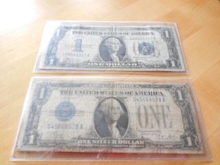 2 1928a / 1934 $1 Funnyback Silver Certs 1 Bid Get Both photo