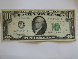 1963a Ten Dollar $10.  00 Federal Reserve B Series 
