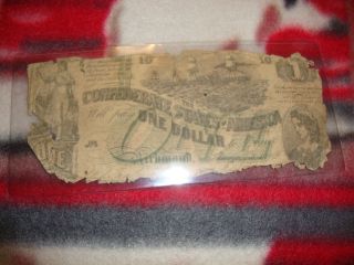 June 2 1862 Confederate States Of America $1 Richmond One Dollar No Faint photo