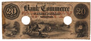 $20 Commerce Bank Savannah Georgia Old Ga Obsolete Note Paper Money South Bill photo