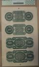 1872 $20/$50 Columbia South Carolina Sheet Uncut - Pcgs 66ppq Paper Money: US photo 1