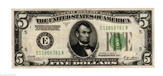 1928 B $5 Five Dollar Federal Reserve Note Richmond,  Va Circulated photo