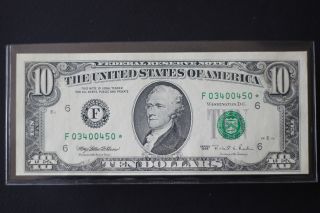 1995 $10 Frn Fr 2032 - F Atlanta Star Note Gem photo