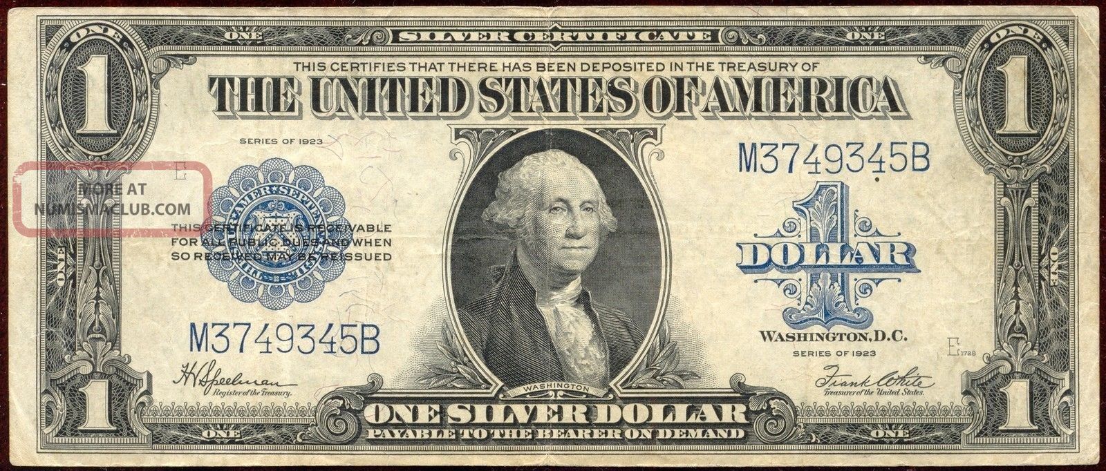 1923 Us $1 Dollar Silver Certificate Horse Blanket