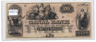 1850s $20 Canal Bank Of Orleans Louisiana 105 - G36a Merimaids & Maidens Lqqk photo