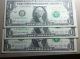 3 Crisp 2009 Off Center Dollars All In Consecutive Order + Silver Certificate. Paper Money: US photo 1