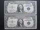1935e $1 Uncirculated Consecutive One Dollar Silver Certificate P - H Block Us Small Size Notes photo 1
