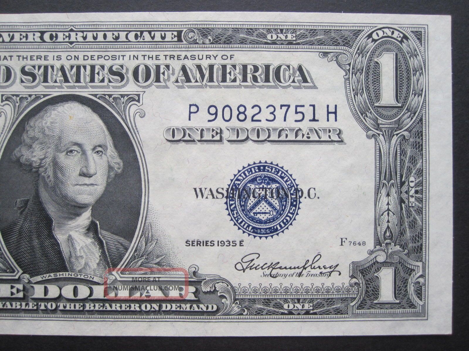 1935e $1 Uncirculated Consecutive One Dollar Silver Certificate P H