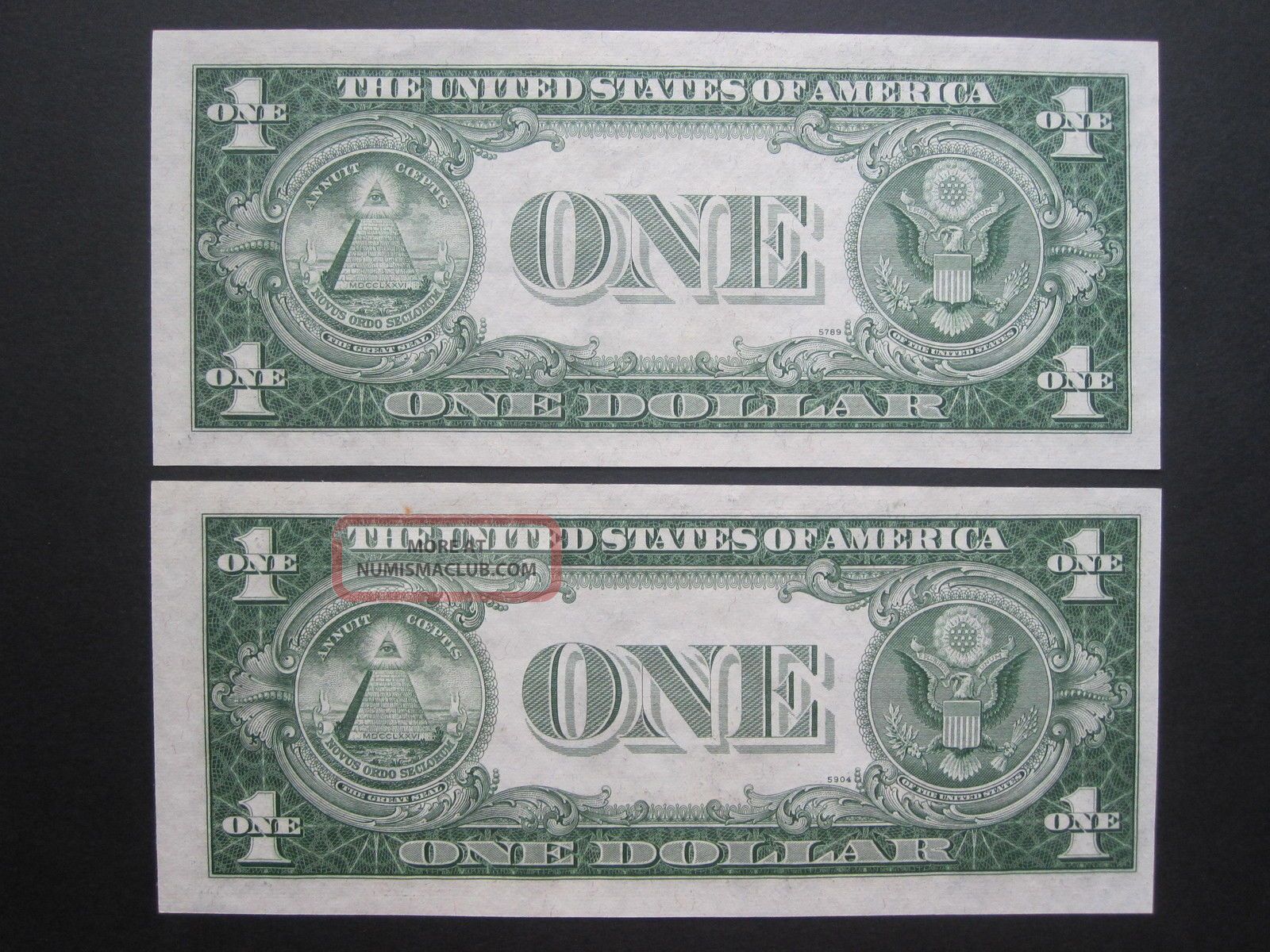 1935e $1 Uncirculated Consecutive One Dollar Silver Certificate P H