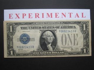 1928 B $1 Silver Certificate Experimental Funny Back Y - B Block photo