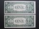 2 Consecutive 1935 H $1 Silver Certificate Low 00 Uncirculated Us Old Money Small Size Notes photo 4