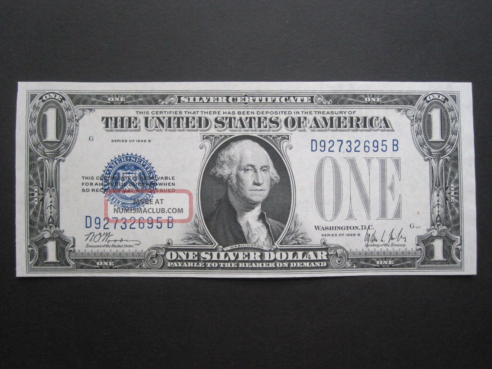 1928b $1 Silver Certificate Funny Back D B Block Blue Seal Us Money