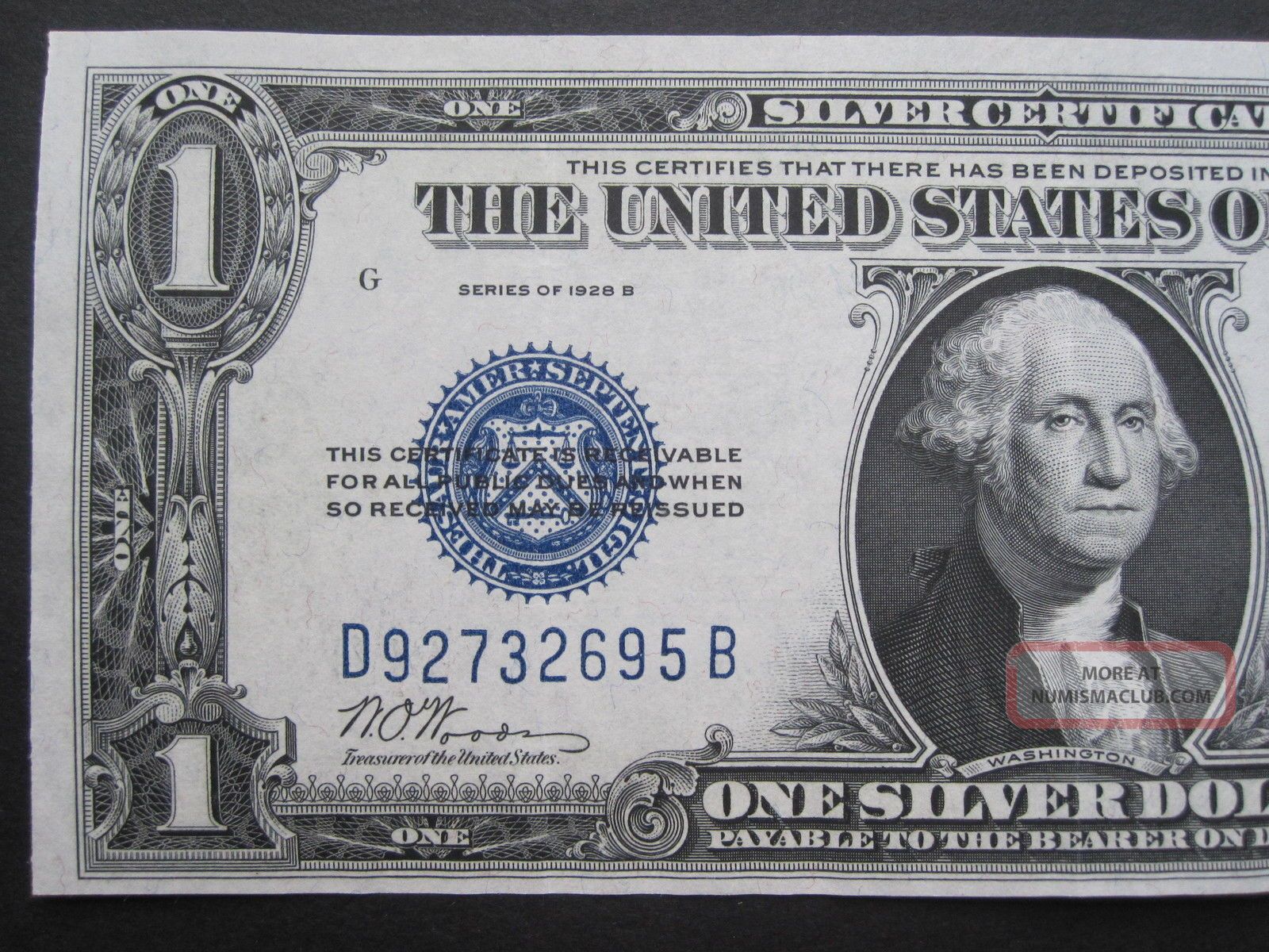 1928b $1 Silver Certificate Funny Back D B Block Blue Seal Us Money